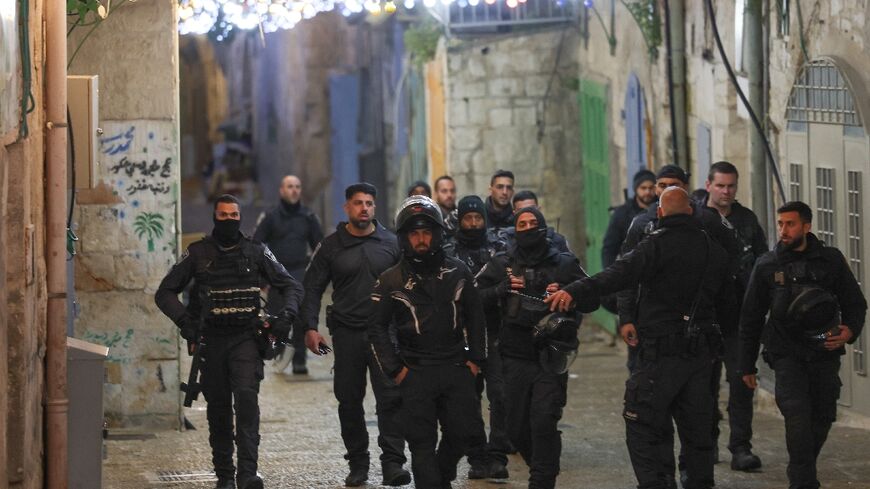 Israeli police forces deploy in Jerusalem's Old City after the shooting incident at the Al-Aqsa mosque compound