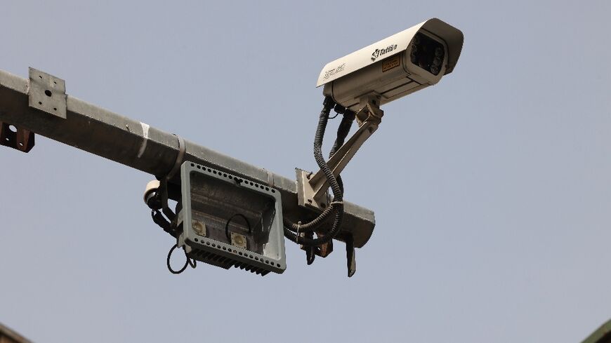 A CCTV camera pictured in a street in Tehran