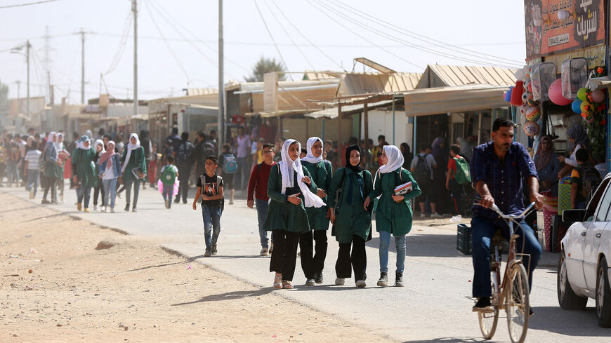 This picture shows a view of the Zaatari camp for Syrian refugees, near the Jordanian city of Mafraq.