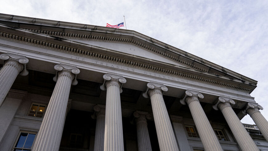 The US Treasury Department in Washington, DC, on March 28, 2023. (Photo by Stefani Reynolds / AFP) (Photo by STEFANI REYNOLDS/AFP via Getty Images)