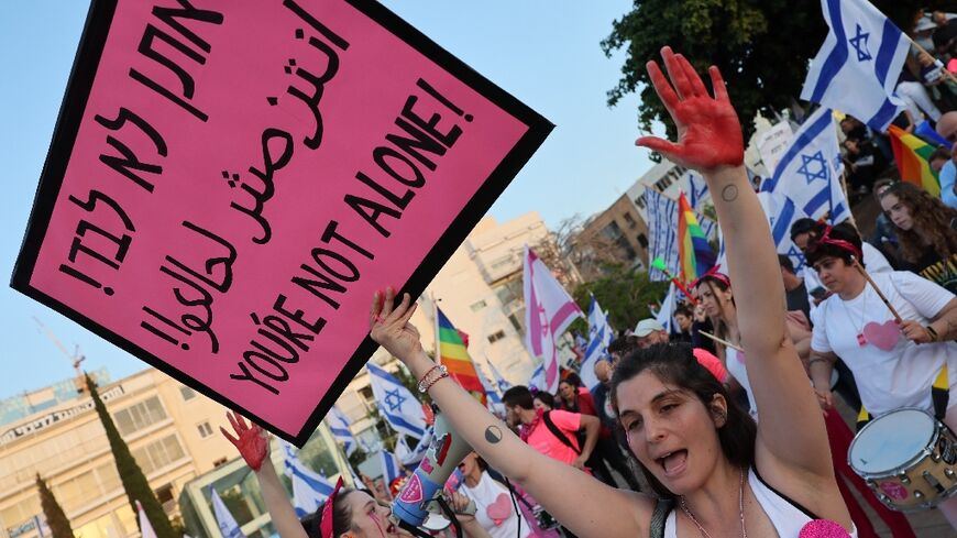 Opponents of the Israeli government's controversial judicial reform plans gather in Tel Aviv