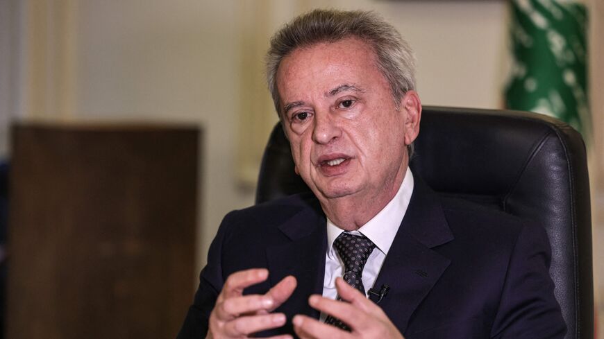 Lebanon's Central Bank Governor Riad Salameh gives an interview with AFP at his office in the capital Beirut on December 20, 2021.
