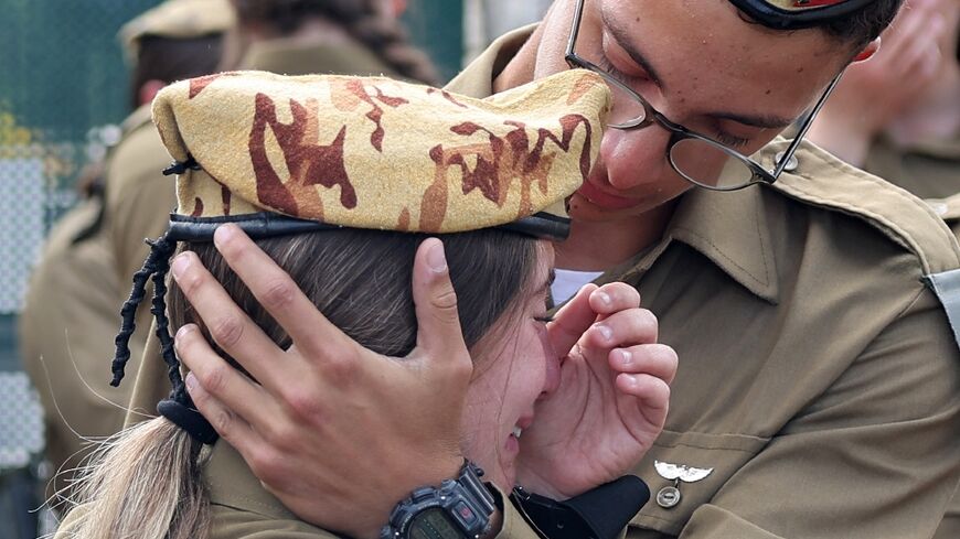 Israeli soldiers mourn Lia Ben Nun, killed in the cross-border incident with Egypt