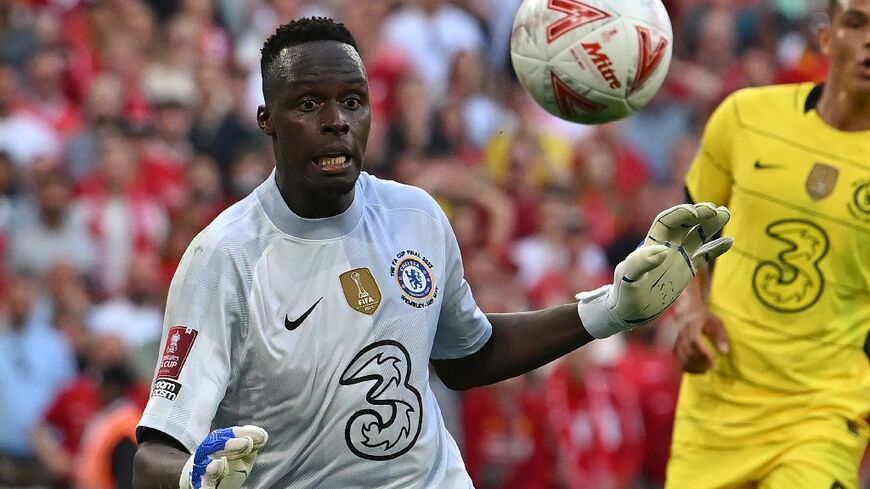 Chelsea goalkeeper Edouard Mendy (C) has joined Al-Ahli