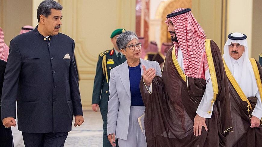 Saudi Crown Prince Mohammed bin Salman meets with Venezuelan President Nicolas Maduro at Al-Salam Palace in Jeddah, June 5, 2023.