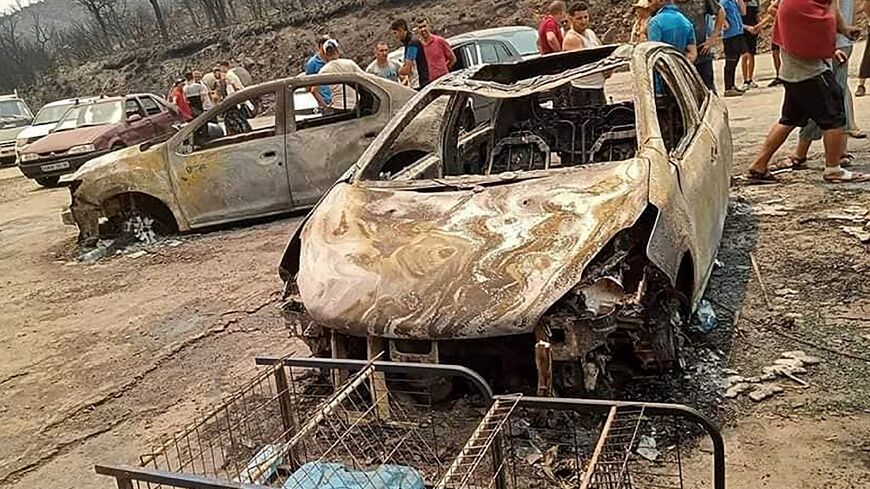 Fire damage in the Algerian town of Toudja 