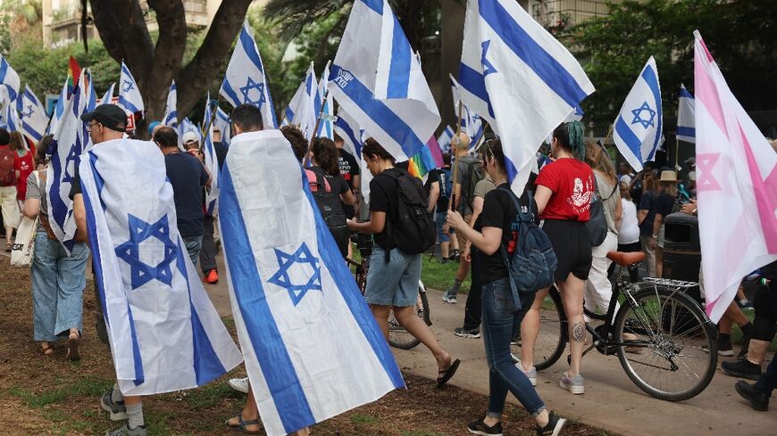 Demonstrators take to Tel Aviv's steets in a 'day of resistance' against the Israeli government's proposed judicial overhaul