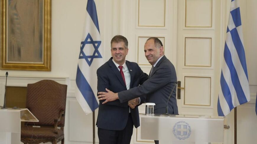 Israeli Foreign Minister Eli Cohen meets with Greek Foreign Minister Giorgos Gerapetritis, Athens, July 6 2023  