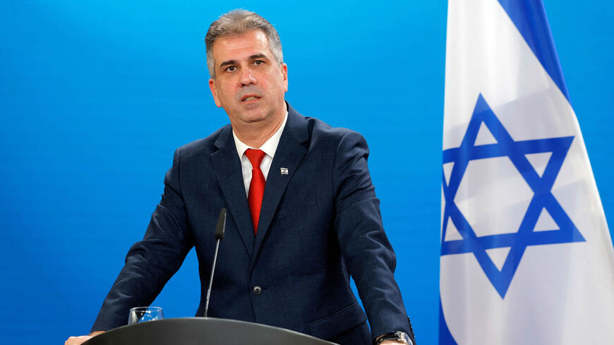 Israeli Foreign Minister Eli Cohen addresses a joint press conference after talks with his German counterpart at the Foreign Office, Berlin, Germany, Feb. 28, 2023.