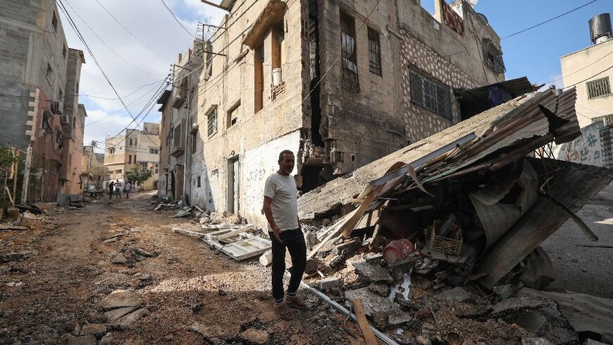 Damage at Nur Shams refugee camp following the Israeli raid