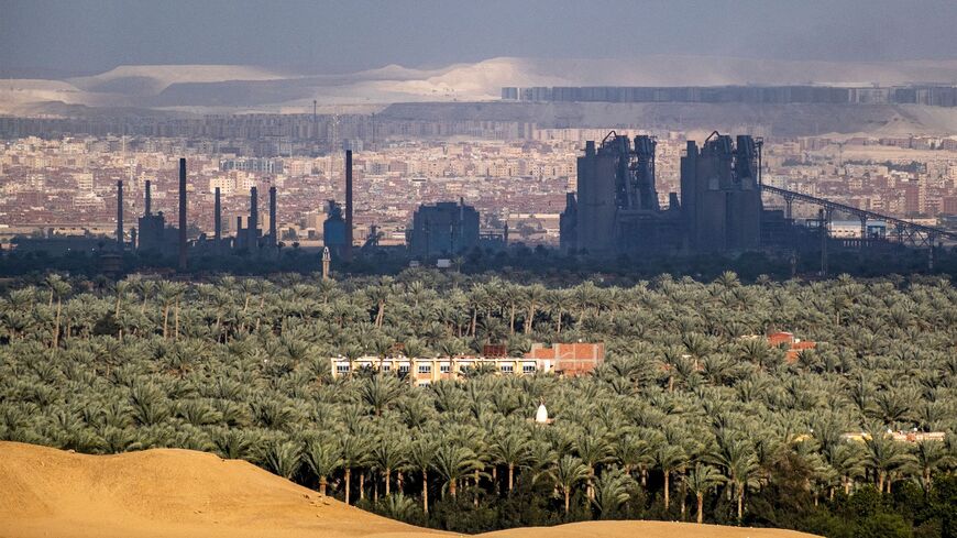 TOPSHOT - This picture taken on February 6, 2023 shows a view of the Nasr Coke and Chemical industrial plant in Helwan, south of Egypt's capital. (Photo by Amir MAKAR / AFP) (Photo by AMIR MAKAR/AFP via Getty Images)