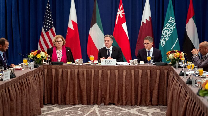 US Secretary of State Antony Blinken attends breakfast with the foreign ministers of the Gulf Cooperation Council (GCC) on September 18, 2023 in New York.