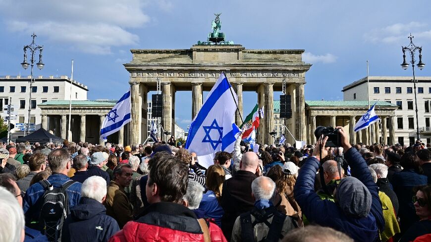 'Every single attack on Jews, on Jewish institutions, is a disgrace for Germany,' President Frank-Walter Steinmeier told the crowd in Berlin