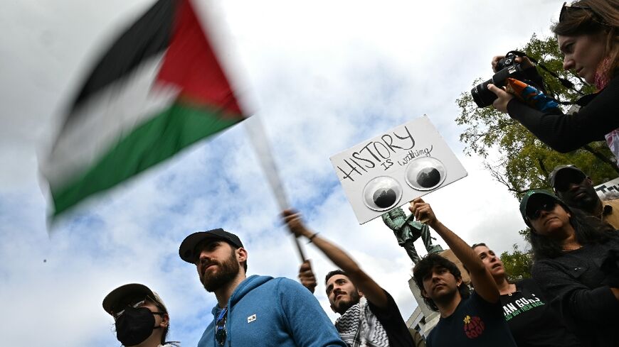 Demonstration organized by Jewish Americans in support of Palestinians and for a ceasefire in October 2023 in Washington, DC