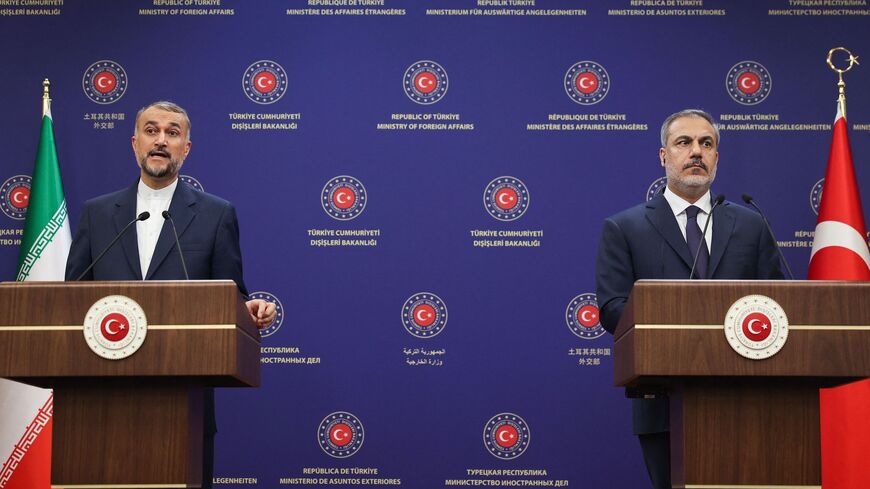 Iranian Foreign Minister Hossein Amir-Abdollahian and his Turkish counterpart, Hakan Fidan.