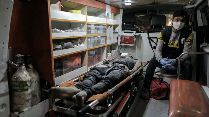 Palestinians injured in Israeli raids arrive at Nasser Medical Hospital on Nov. 14, 2023 in Khan Yunis, Gaza.