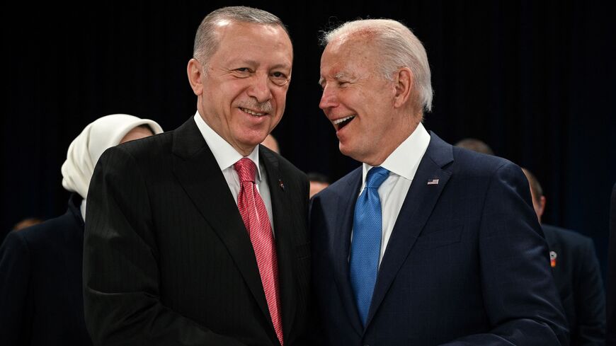 Turkey's President Recep Tayyip Erdogan (L) and US President Joe Biden.