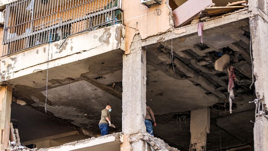 The Beirut building that was hit in Tuesday's strike