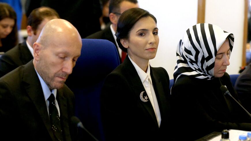 Turkish Central Bank Governor Hafize Gaye Erkan attends the Planning and Budget Commission of the Turkish Grand National Assembly in Ankara on Oct. 03, 2023. 