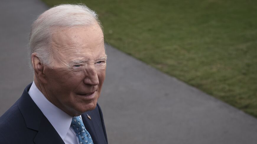 President Joe Biden answers questions while departing the White House on Jan. 30, 2024 in Washington, DC.