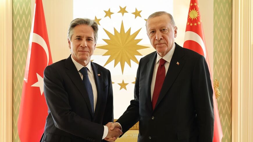 Recep Tayyip Erdogan welcomes Antony Blinken on Jan 6.Source: Turkish Presidency