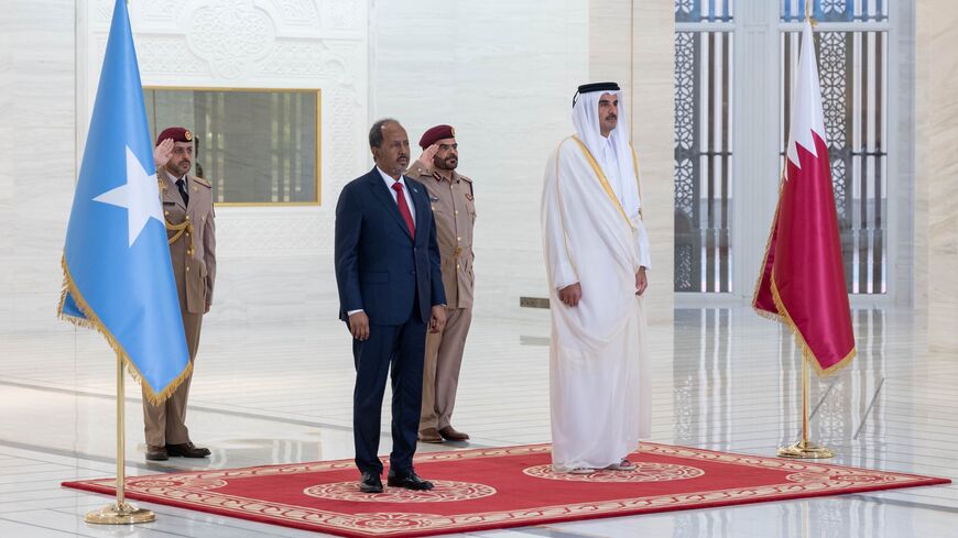 Emir Sheikh Tamim bin Hamad Al-Thani and President of the Federal Republic of Somalia Hassan Sheikh Mohamud.