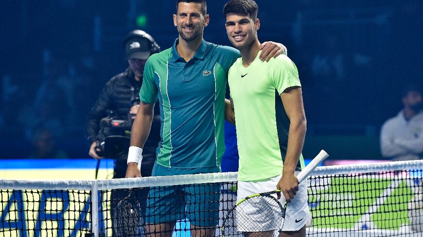 Novak Djokovic and Carlos Alcaraz met in an exhibition match in Riyadh in December