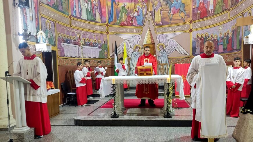 'Our celebration of Palm Sunday is an opportunity for hope,' said a young man speaking from the pulpit