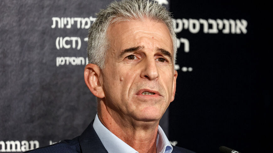 Israel's Mossad Director David Barnea speaks during the International Institute for Counter-Terrorism World Summit, Herzliya, Israel, Sept. 10, 2023.