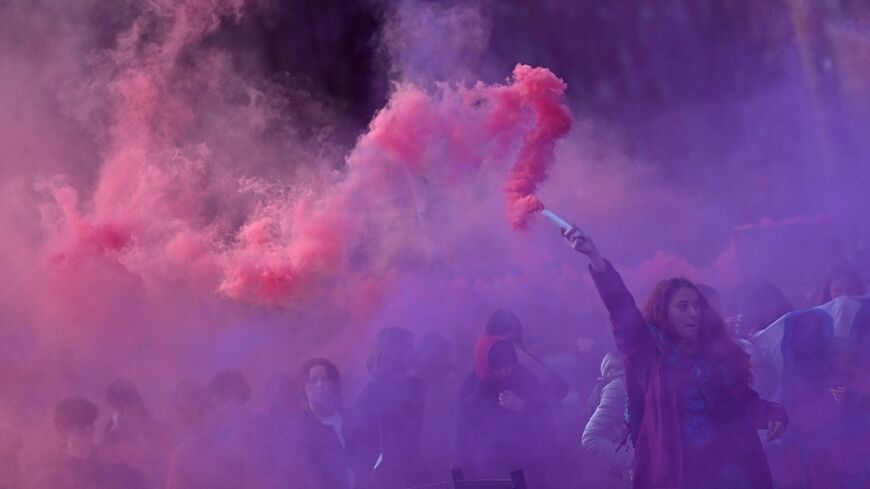 Women students demonstrated in Milan, Italy to denounce violence against women