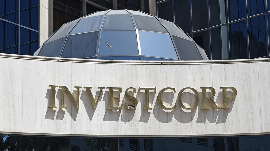 A partial view shows the logo of Bahrain-domiciled asset manager Investcorp in the capital, Manama, on April 18, 2022.