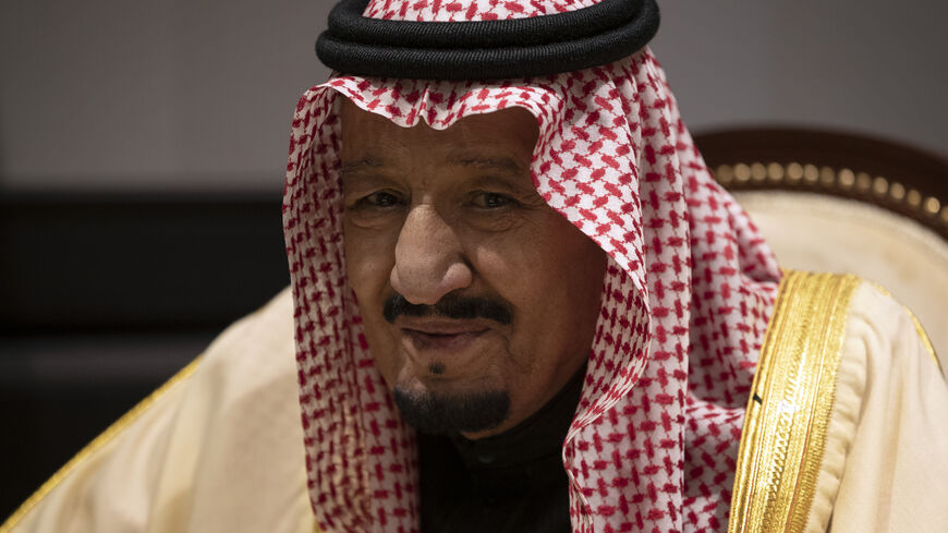 SHARM EL SHEIKH, EGYPT - FEBRUARY 24: King Salman bin Abdulaziz Al Saud of Saudi Arabia during talks with UK Prime Minister Theresa May while they attend the first Arab-European Summit on February 24, 2019 in Sharm El Sheikh, Egypt. Leaders from European and Arab nations are meeting for the two-day summit to discuss topics including security, trade and migration. (Photo by Dan Kitwood/Getty Images)