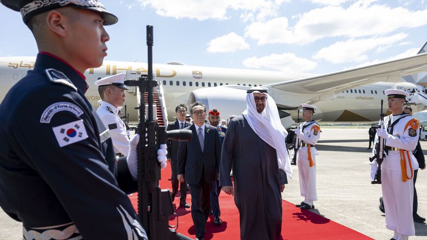 UAE President Sheikh Mohamed bin Zayed Al Nahyan arriving in Seoul on May 26, 2024 for a two-day state visit to the Republic of Korea.