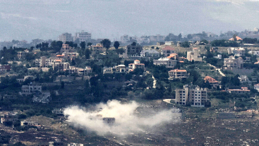 This picture taken from northern Israel shows smoke billowing during Israeli bombardment in southern Lebanon on May 25, 2024, amid ongoing cross-border clashes between Israeli troops and Hezbollah fighters. (Photo by Jalaa MAREY / AFP) (Photo by JALAA MAREY/AFP via Getty Images)