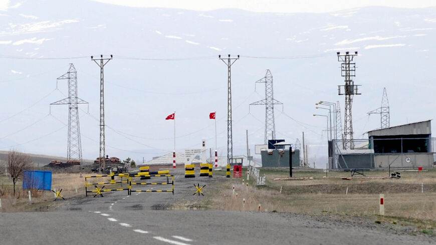 View taken on April 15, 2009 shows Turkey's Dogu Kapi border gate to Armenia, in Kars, Akyaka province on April 15, 2009. Dogu Kapi border gate closed by Turkey during the Azerbaijan and Armenia war in 1993. AFP PHOTO / MUSTAFA OZER (Photo credit should read MUSTAFA OZER/AFP via Getty Images)