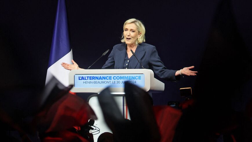 Former President of the French far-right Rassemblement National (RN) parliamentary group Marine Le Pen.