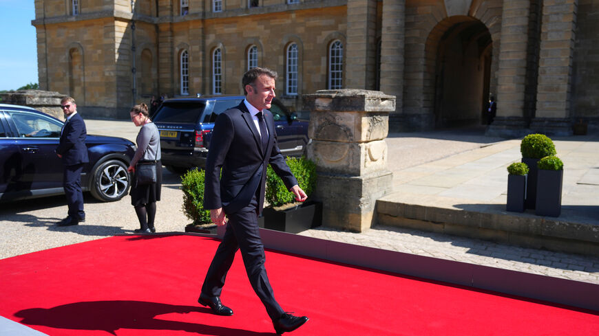 WOODSTOCK, ENGLAND - JULY 18: French President Emmanuel Macron arrives for the European Political Community Summit at Blenheim Palace on July 18, 2024 in Woodstock, England. At the 4th European Political Community Summit, Europe’s leaders will focus on energy, infrastructures, connectivity, cybersecurity, countering disinformation and migration. (Photo by Carl Court/Getty Images)