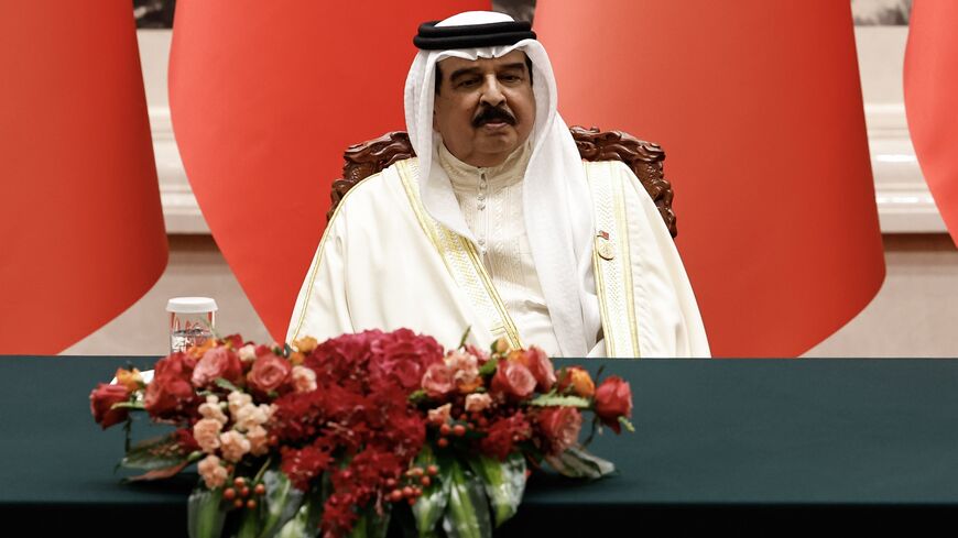 Bahrain's King Hamad bin Isa Al Khalifa attends a signing ceremony with Chinese President Xi Jinping (not pictured) at the Great Hall of the People on May 31, 2024, in Beijing, China.