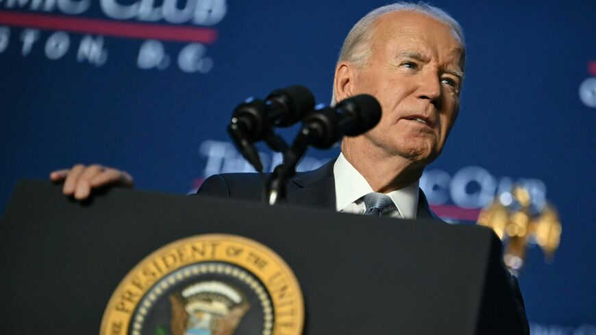 US President Joe Biden speaks at the Economic Club of Washington, DC, on Sept. 19, 2024.