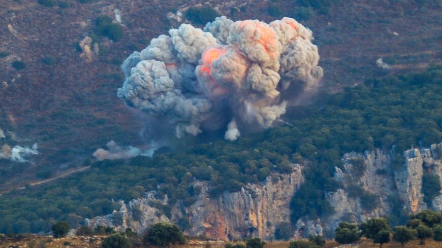 Smoke billows from the site of an Israeli airstrike in Marjayoun, near the Lebanon-Israel border, on Sept. 23, 2024.