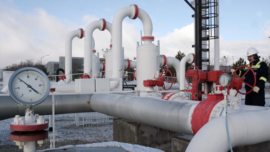 An employee makes a routine check at a natural gas control center of Turkey's Petroleum and Pipeline Corporation.