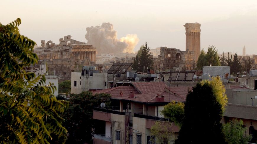 Smoke billows from the site of an Israeli airstrike on the Lebanese city of Baalbek in September