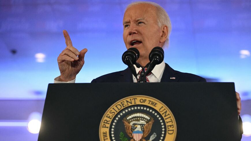 US President Joe Biden speaks at the Philadelphia Democratic City Committee Autumn Dinner in Philadelphia, Pennsylvania, on Oct. 15, 2024.