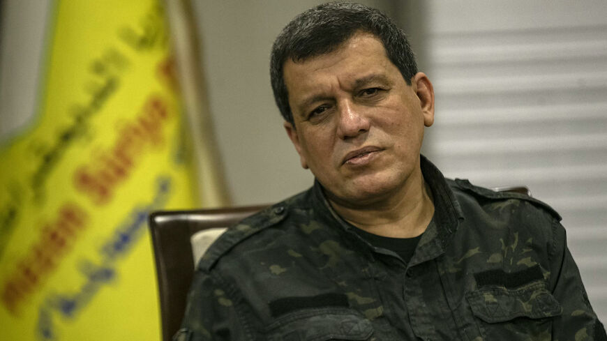 Syrian Democratic Forces commander-in-chief Mazloum Abdi speaks during an interview with AFP in Syria's northeastern city of Hasakeh on Oct. 26, 2024. 