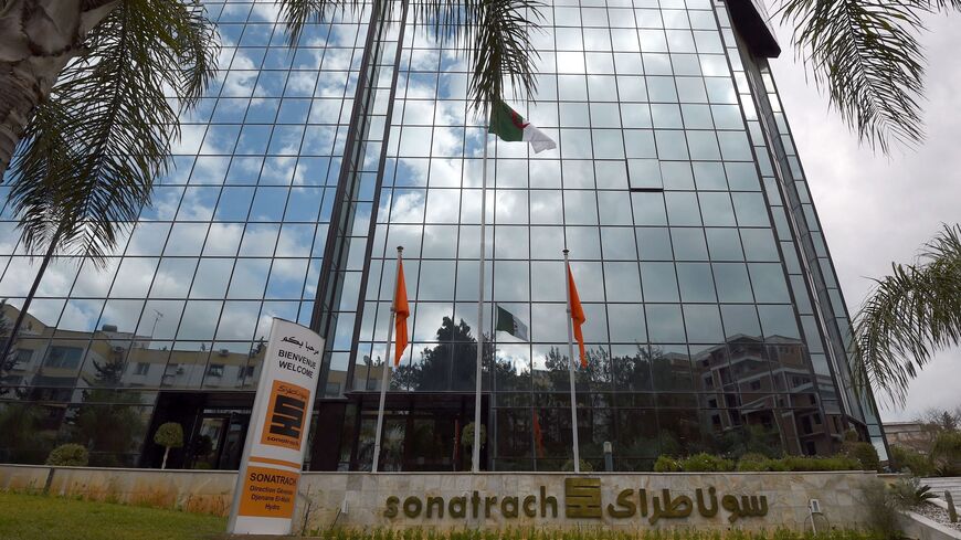 A picture taken on February 8, 2015, shows the headquarters of Algeria's state-owned energy giant Sonatrach in the capital Algiers. 