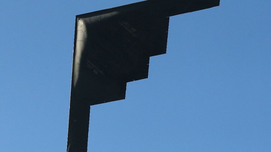 A US Air Force B-2 Spirit bomber flies over Pasadena, California, in 2016