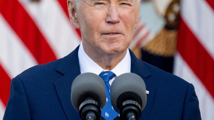 US President Joe Biden speaks about a ceasefire between Israel and Hezbollah in Lebanon, in the Rose Garden of the White House on November 26, 2024, in Washington, DC.  Biden on November 26 welcomed as "good news" a US and French-brokered ceasefire between Israel and Hezbollah in Lebanon. The deal will come into force on November 27 at 4:00 am local time (0200 GMT), Biden said, speaking at White House as Israeli Prime Minister Benjamin Netanyahu's office announced his ministers had approved the deal.