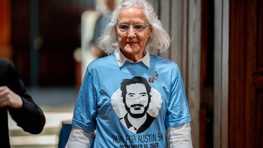 Debra Tice, the mother of Austin Tice, arrives to speak at the National Press Club on May 3, 2024 in Washington, DC. The National Press Club holds a forum on World Press Freedom Day to discuss what the status is of the cases involving U.S. Journalists Austin Tice, who was kidnapped in August 2012 while reporting in Syria, Evan Gershkovich, a Wall Street Journal reporter who was arrested in March 2023 on spying charges in Russia, and Alsu Kurmasheva, a Radio Free Europe/Radio Liberty journalist who is detain