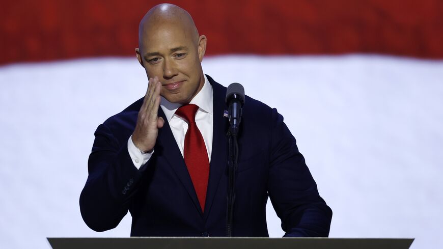 Rep. Brian Mast speaks on stage on the third day of the Republican National Convention on July 17, 2024 in Milwaukee, Wisconsin. 