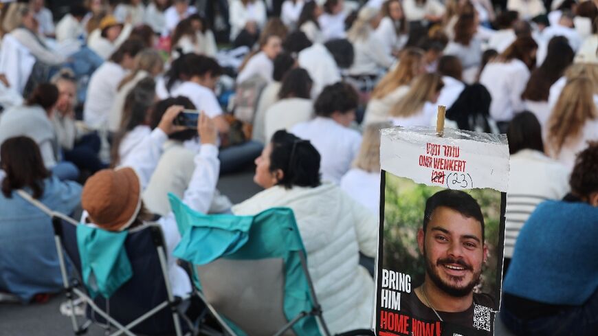 Israelis attend a sit-in in Tel Aviv demanding an immediate hostage release deal